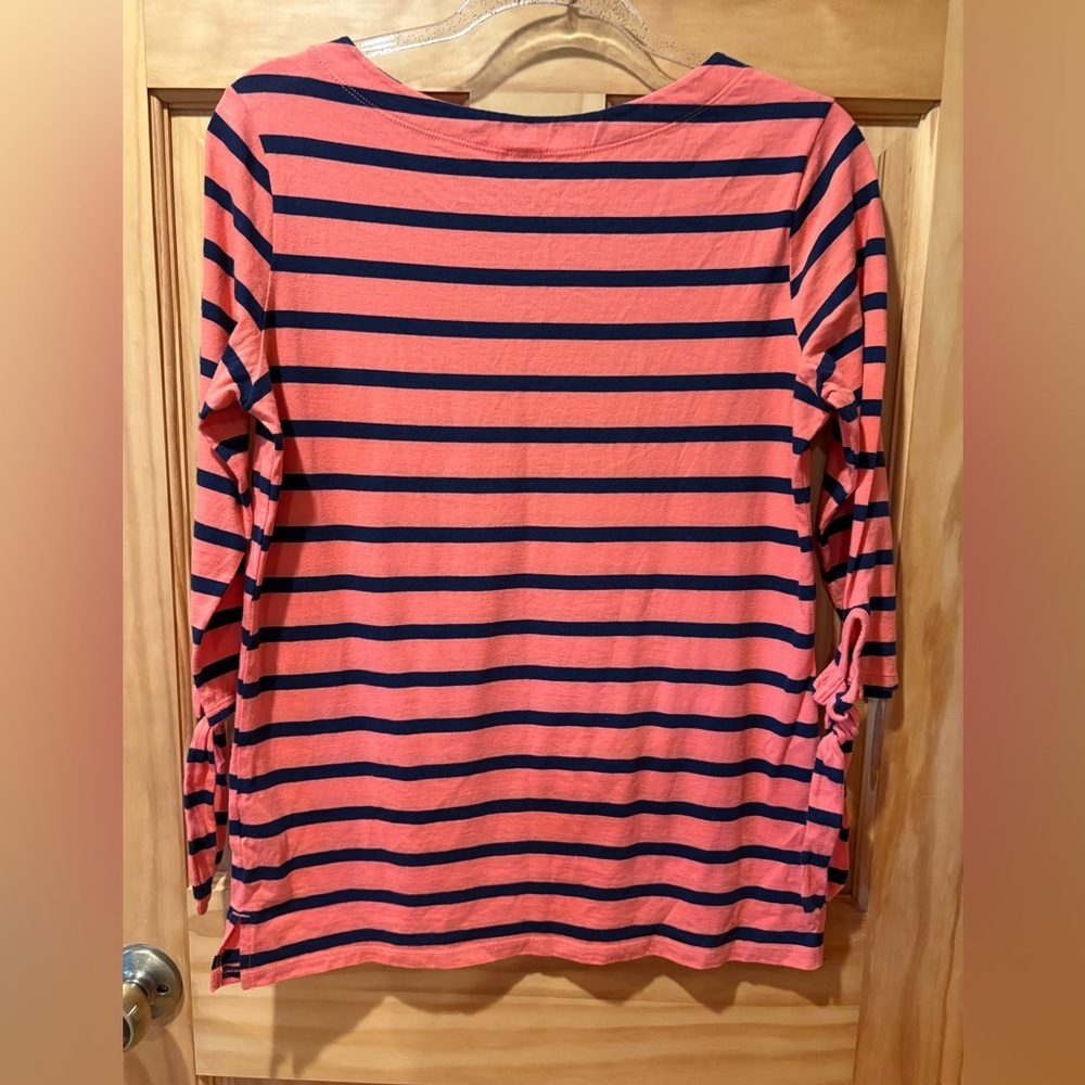 Old Navy Women's 3/4 Sleeve Stripe Top in Mariner Pink Stripe size Small - Picture 3 of 9